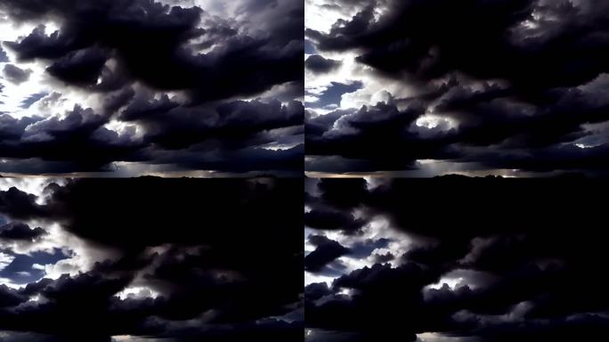 【HD天空】夜晚天空阴云密布深乌云阴天9