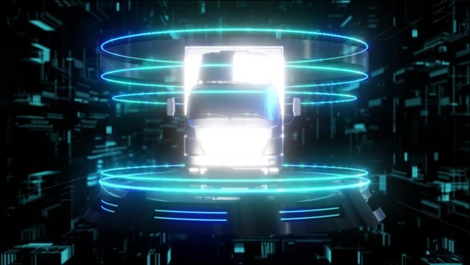 厢式货车元宇宙全息科技光圈展示素材
