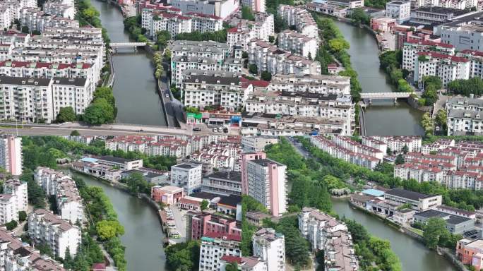4K原素材-航拍上海嘉定古城环城护城河