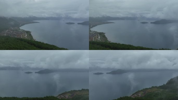 雨中泸沽湖全貌