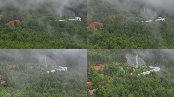 雨中泸沽湖景区公路