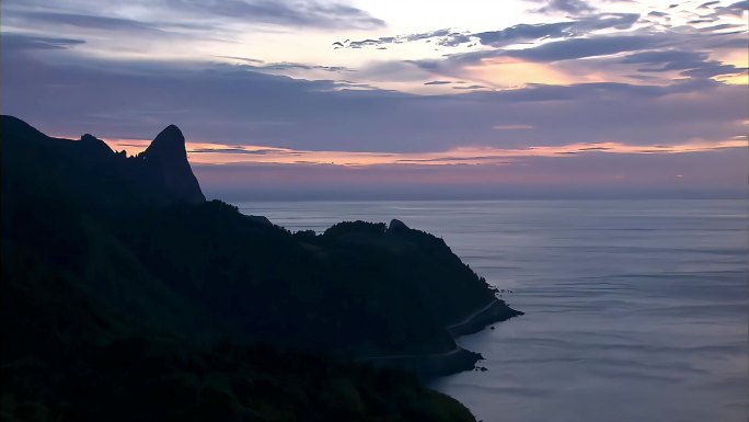 夕阳日落海边延时