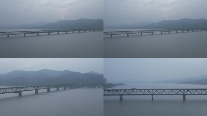 杭州钱塘江大桥空镜