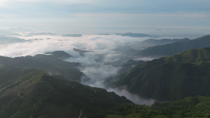 【4k合集】航拍日照下的山川云海