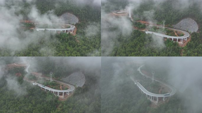 雨中泸沽湖景区公路