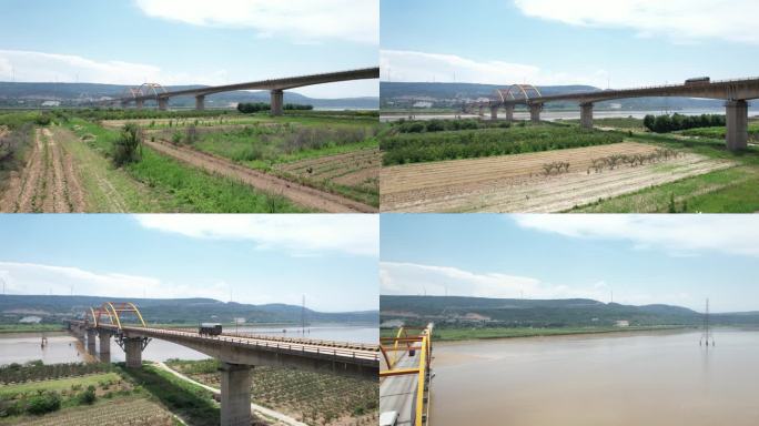 4k航拍黄河大桥