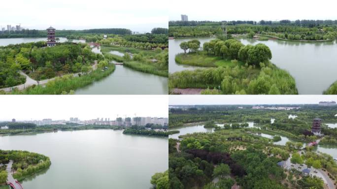 06漯河市黄龙省级湿地公园航拍4K