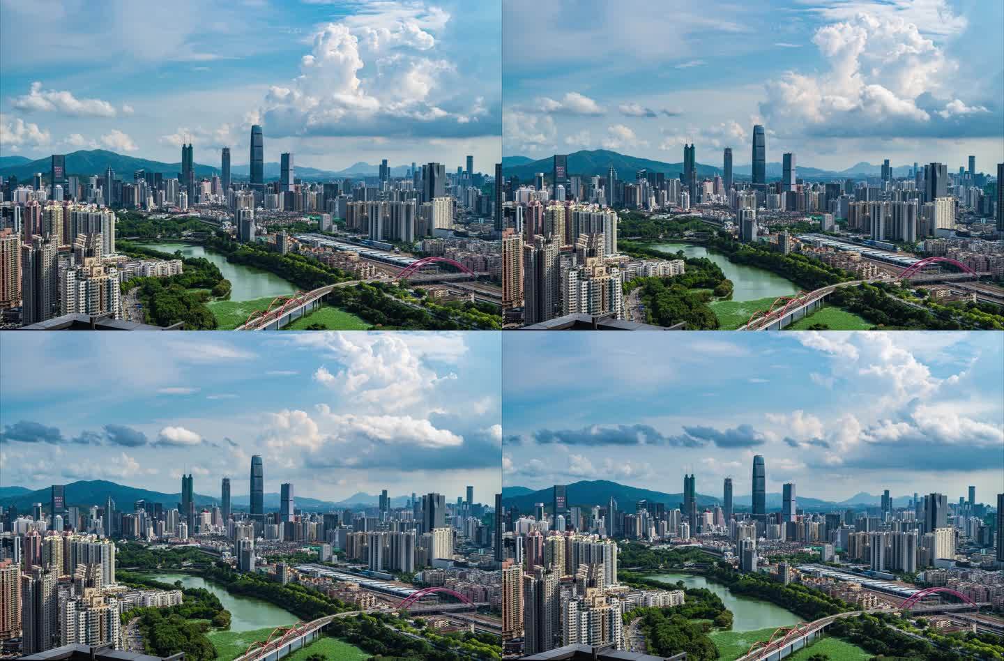 中国深圳罗湖区城市建筑白昼风景