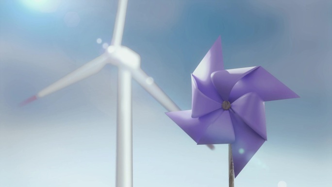 风车旋转新能源发电背景素材