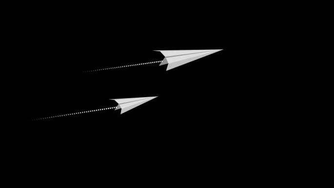 白色纸飞机透明通道线条09