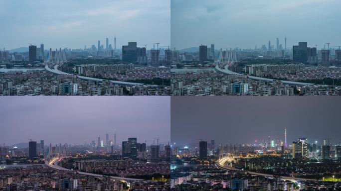 【4K】广州洛溪大桥日转夜延时