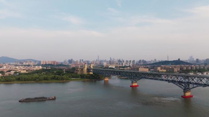 南京市长江大桥航拍4k超清素材