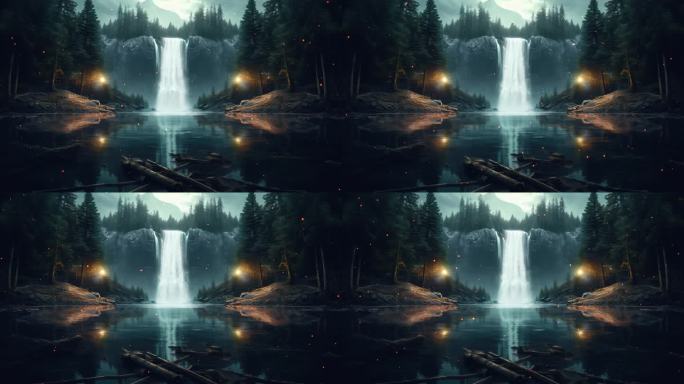 V139瀑布溪流背景02