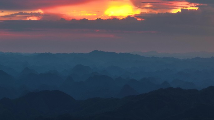 禅意水墨日落风光