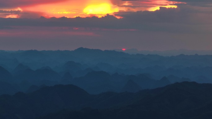 禅意水墨日落风光