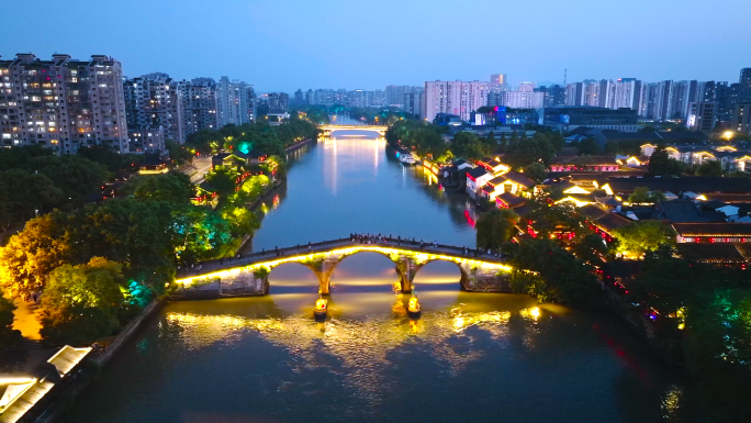 京杭大运河拱宸桥夜景