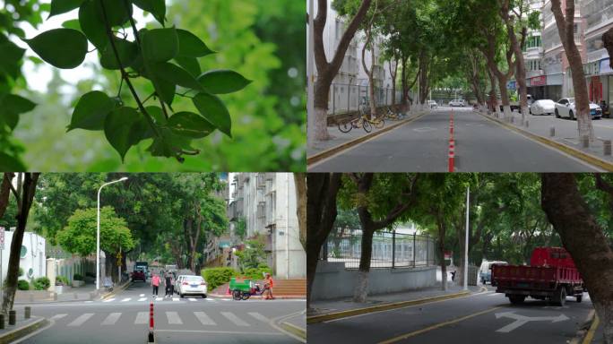 干净的街道慵懒的午后生活气息