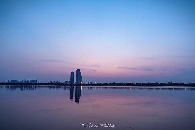 长沙松雅湖紫色日落