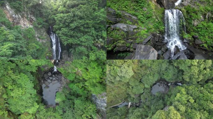 瀑布 4K 航拍 旅游 风景 绿水青山