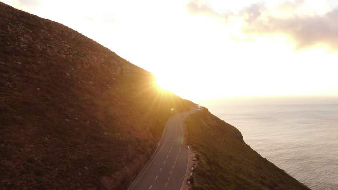 大海边 公路 黄昏 夕阳 海边公路