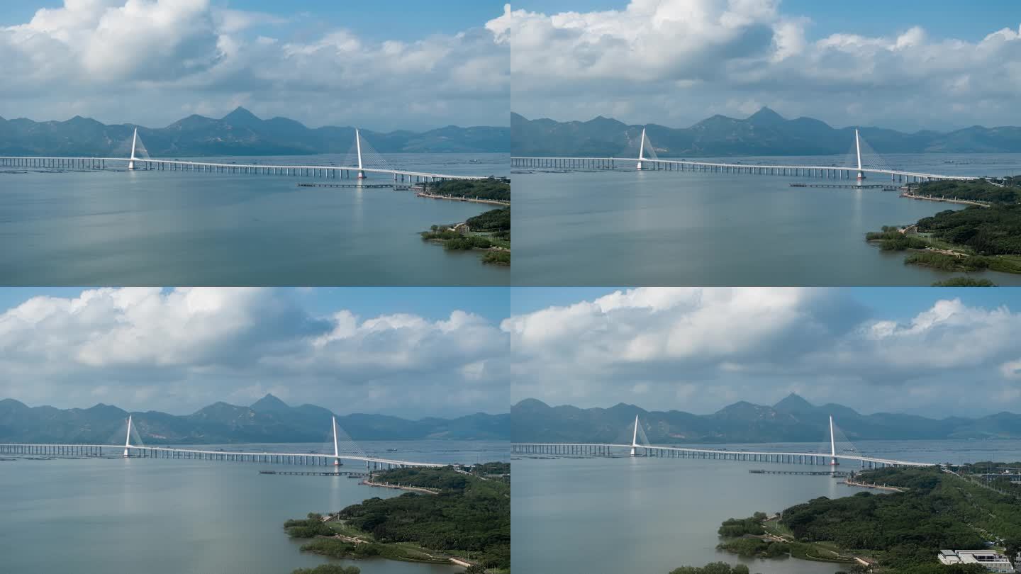 【4K】长焦航拍深圳湾大桥延时