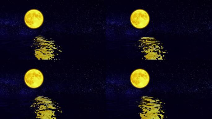 原创月光海海上明月背景视频