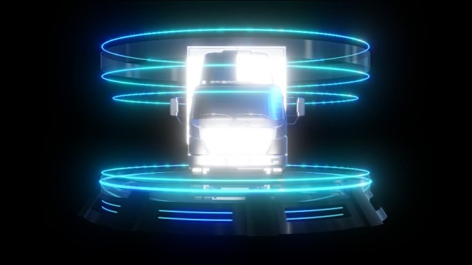 厢式货车元宇宙全息科技光圈通道素材
