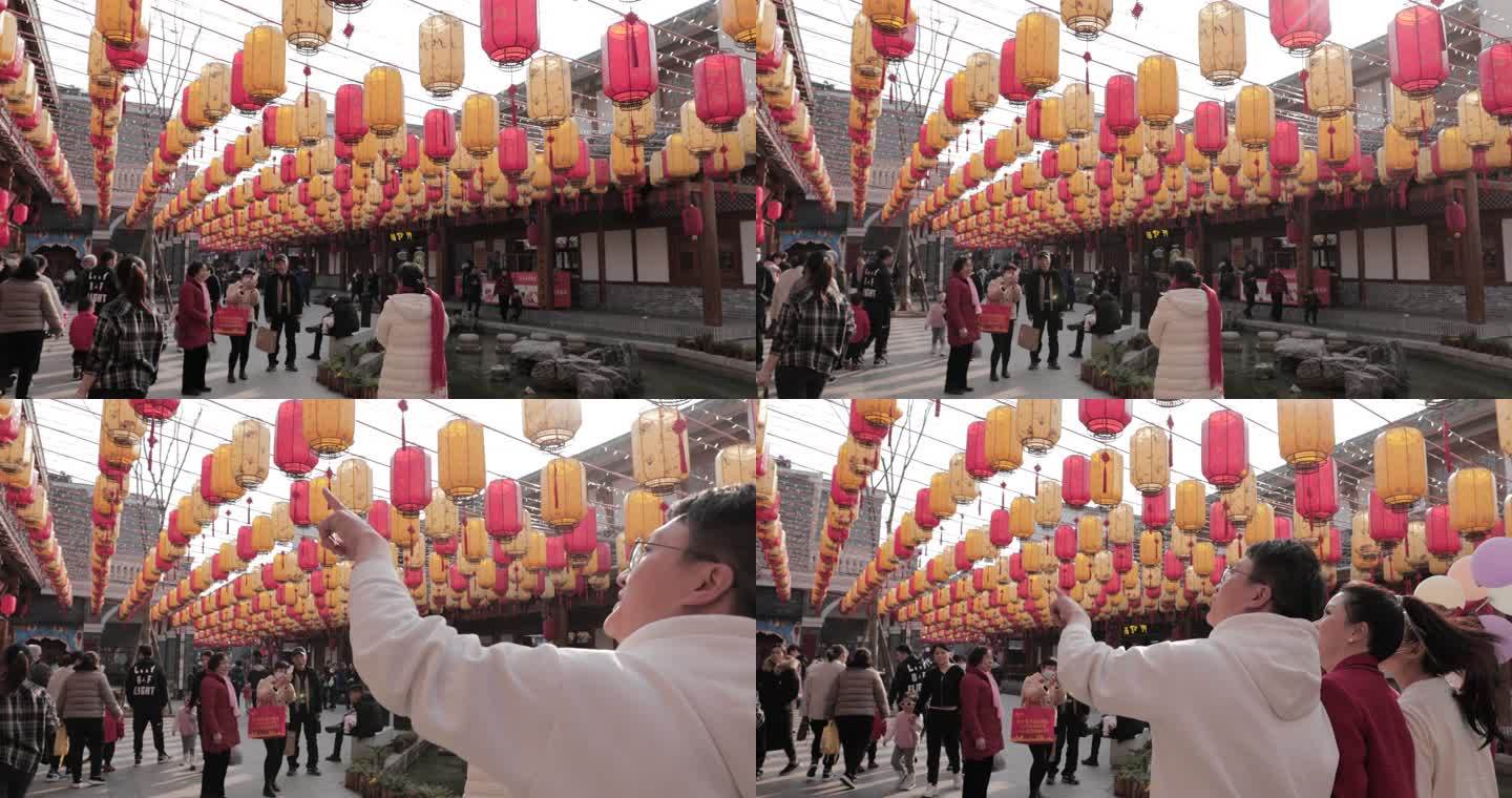 年味 逛庙街 灯笼 喜庆 年轻人