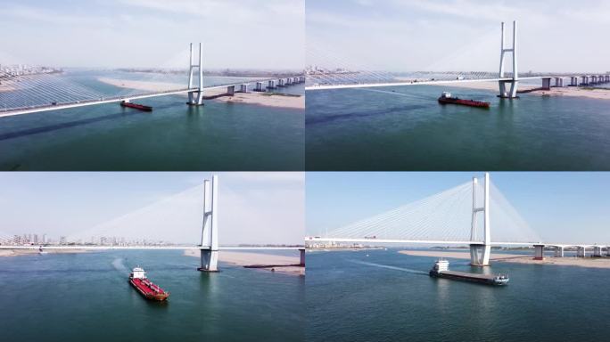 长江、轮船、桥梁【航拍】