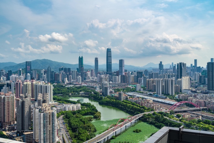 中国深圳罗湖区城市建筑白昼风景