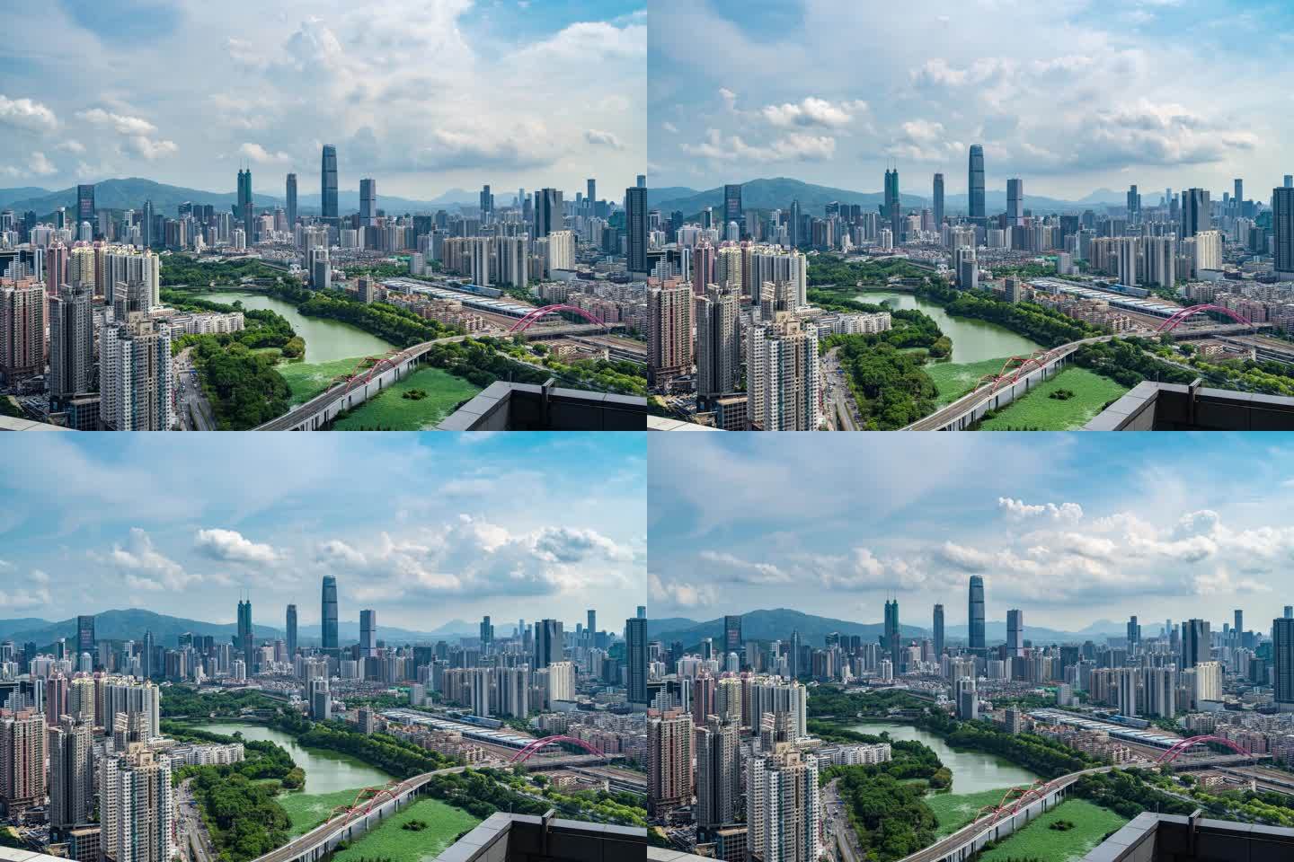 中国深圳罗湖区城市建筑白昼风景