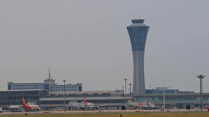 陕西 西安国际机场 航班起飞 塔台航站名