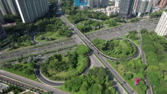 城市立交桥道路交通车流高架高速公路汽车