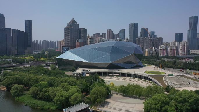 航拍沈阳盛京大剧院