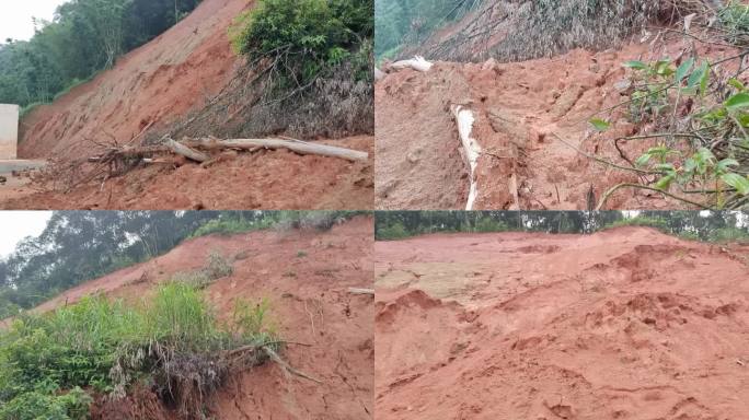 暴雨天地质灾害塌方雨水塌方山体滑坡