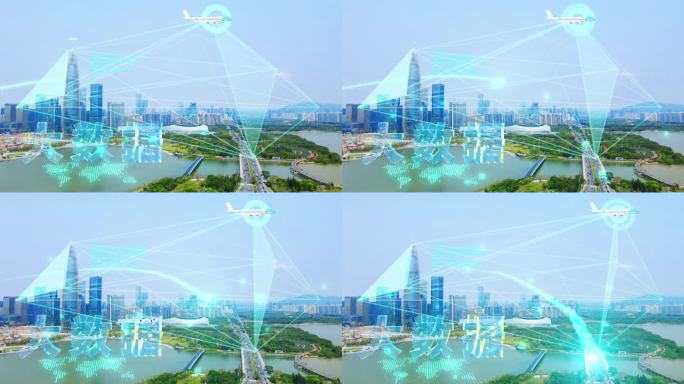 大数据科技城市特效模板