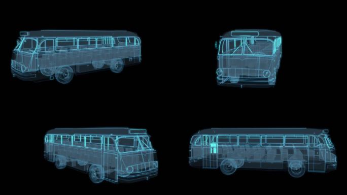 公交车 科幻透明 交通工具旅游大巴汽车2