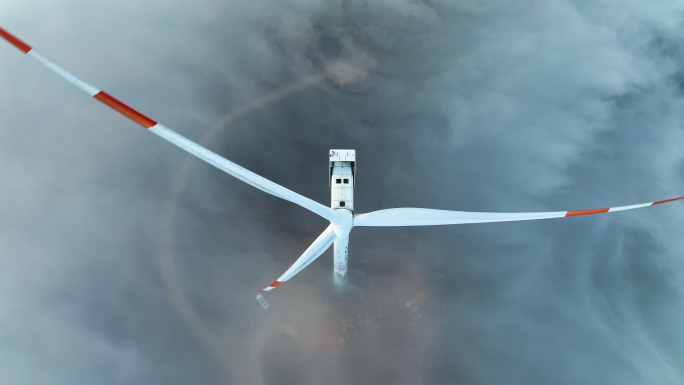 山顶云海风力风车发电绿色低碳合集