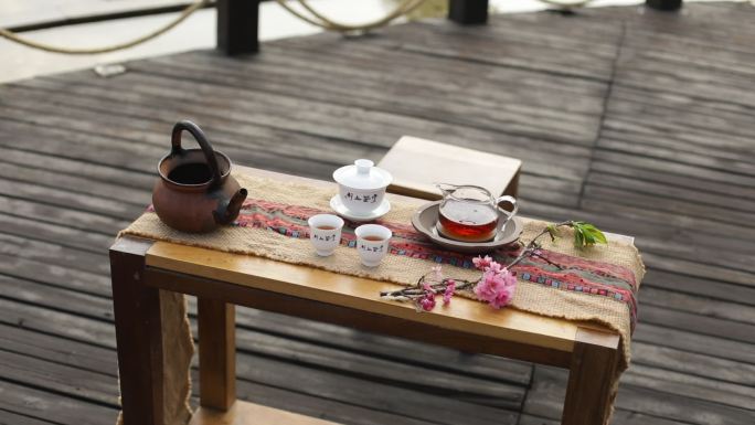 茶艺师展示茶艺讲解盖碗茶茶具特写镜头2