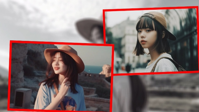 红色公司单位团建电子相册多照片展示