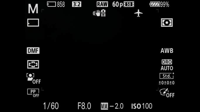 索尼微单无反相机拍摄参数界面-合成用
