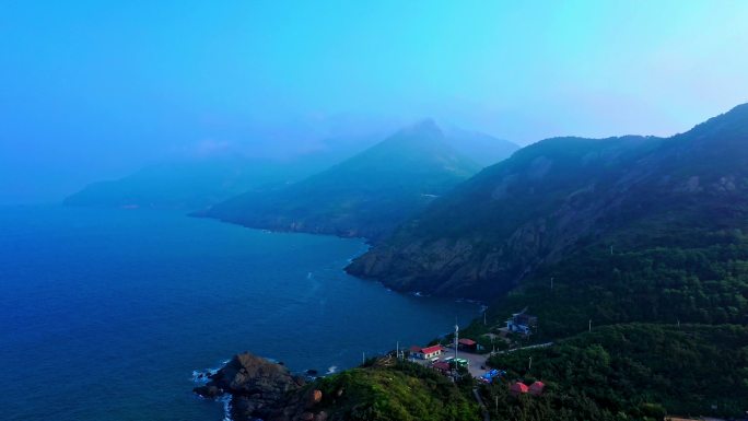 航拍灵山岛 青岛名胜 灵山岛 海岛云雾