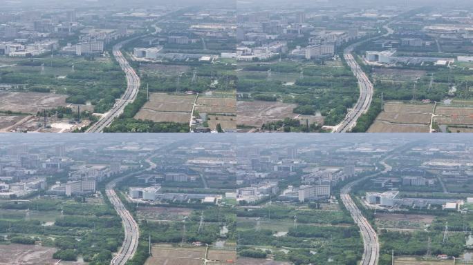 4K原素材-远眺上海嘉定工业区