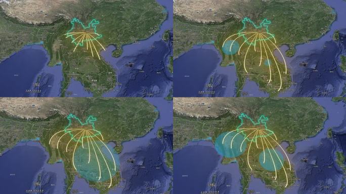 地图展示-从云南辐射至南亚东南亚