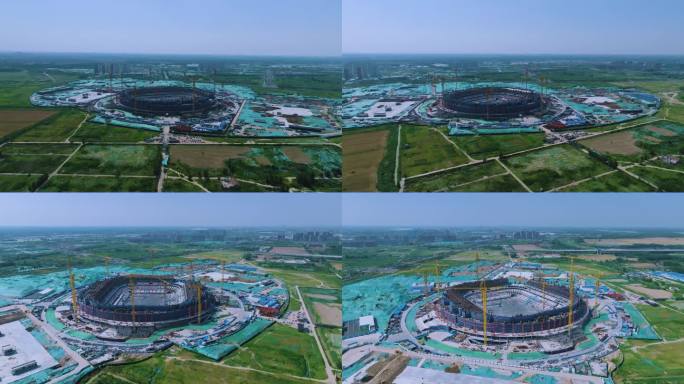建设中的济南黄河体育中心