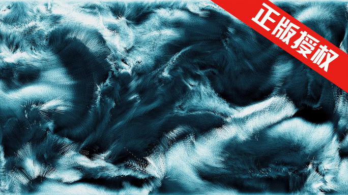 4k海浪视觉创意抽象粒子流动蓝色海洋涌动