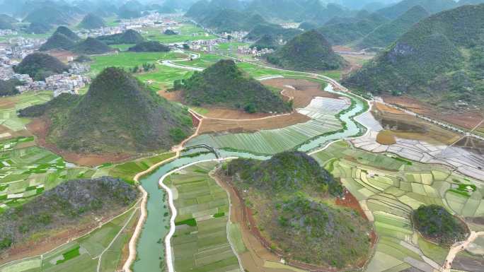 航拍文山广南田园风光