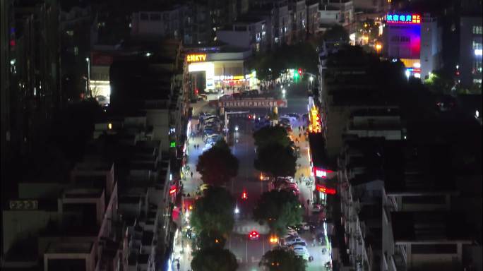 芜湖 航拍 夜景 沿江路 长江