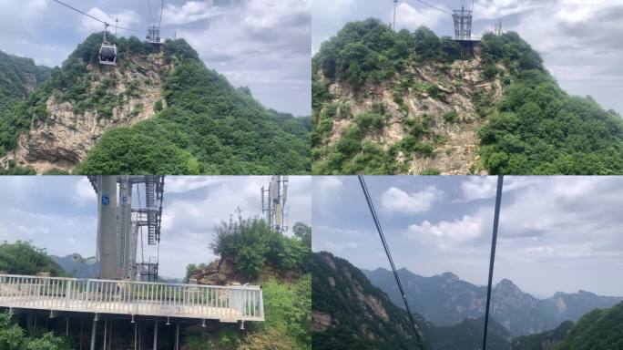 华山高空索道实拍高清素材华山旅游陕西旅游