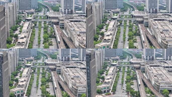 4K原素材-航拍地铁11号线嘉定北地铁站